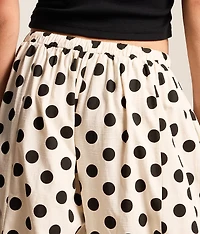 Polka Dot Cropped Wide Leg Pant