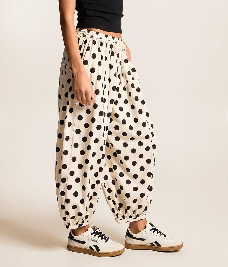 Polka Dot Cropped Wide Leg Pant