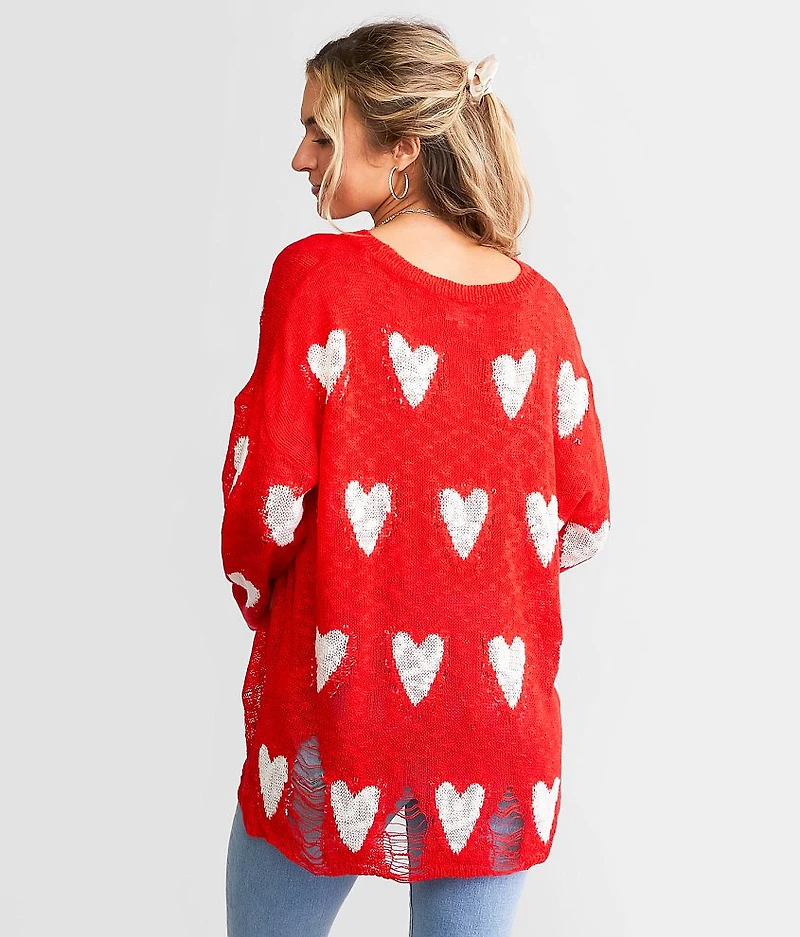 Destructed Heart Sweater