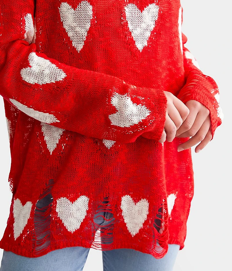 Destructed Heart Sweater
