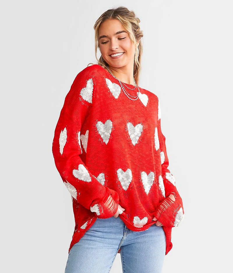 Destructed Heart Sweater