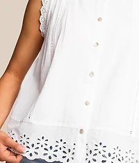 Scalloped Eyelet Tank Top