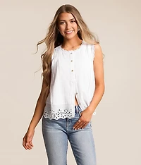 Scalloped Eyelet Tank Top