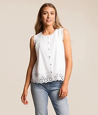 Scalloped Eyelet Tank Top