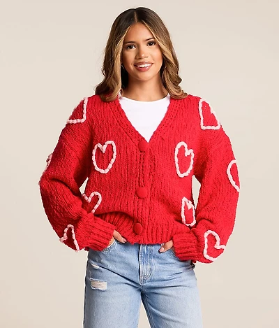 Heart Cardigan Sweater