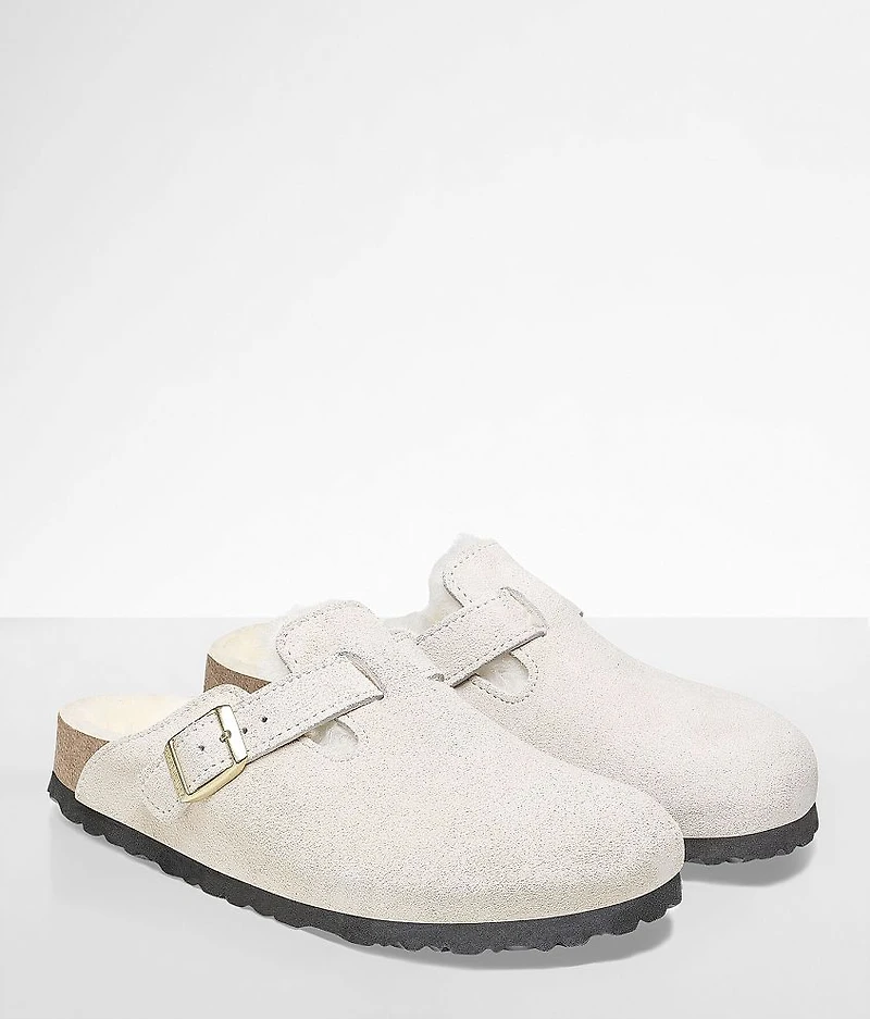 Boston Suede Shearling Clog