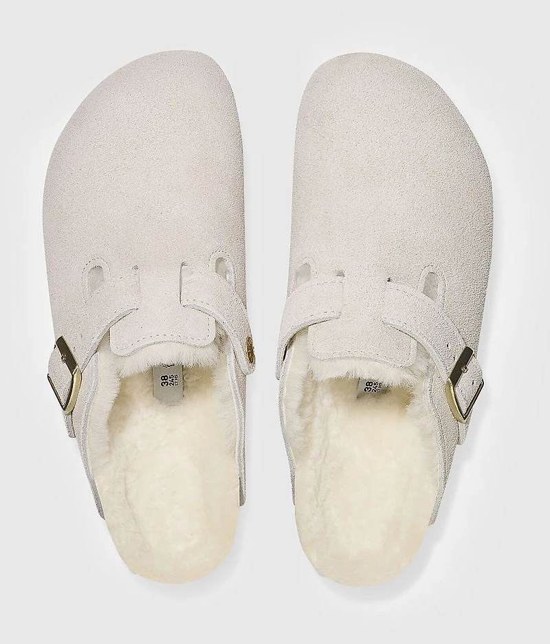 Boston Suede Shearling Clog