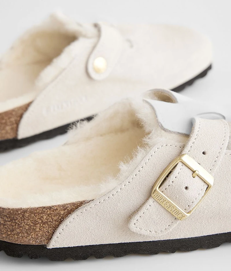 Boston Suede Shearling Clog