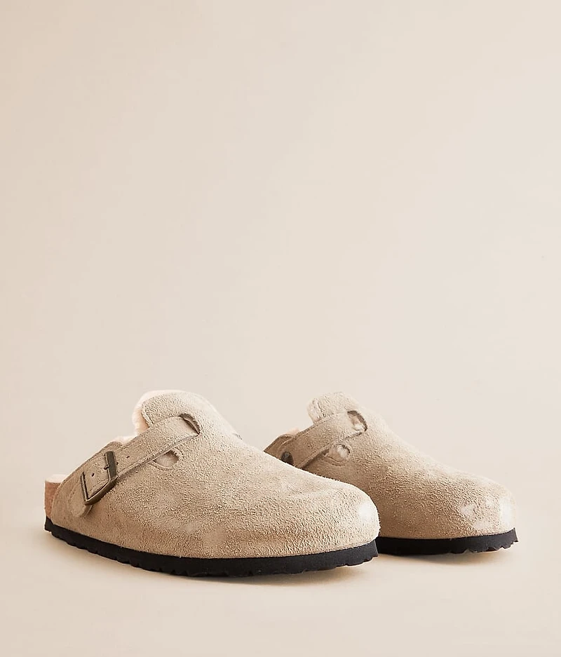 Boston Suede Shearling Clog