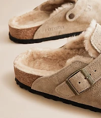 Boston Suede Shearling Clog