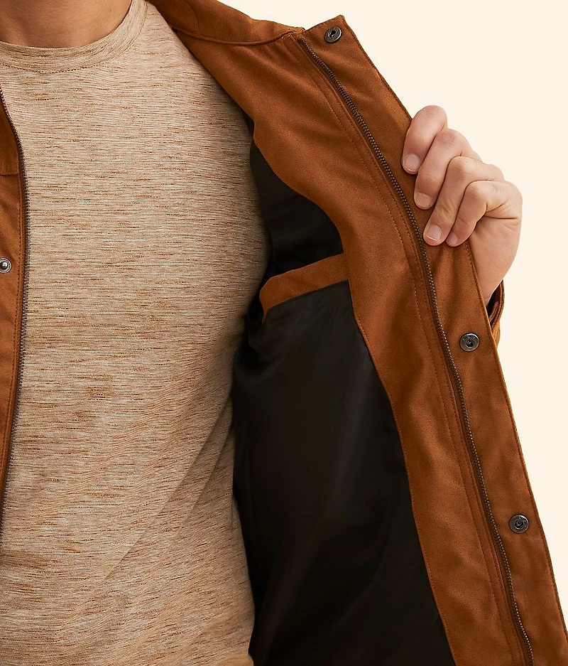 Faux Suede Trucker Jacket