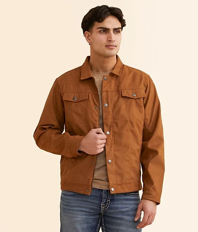 Faux Suede Trucker Jacket