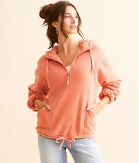 Autum Quarter Zip Chenille Hooded Sweatshirt