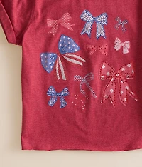 Girls - Americana Bow T-Shirt