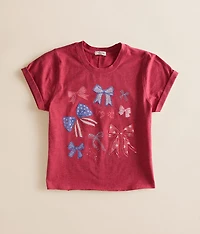 Girls - Americana Bow T-Shirt