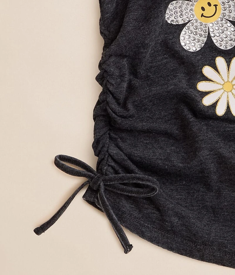 Girls - Smiley Flowers T-Shirt