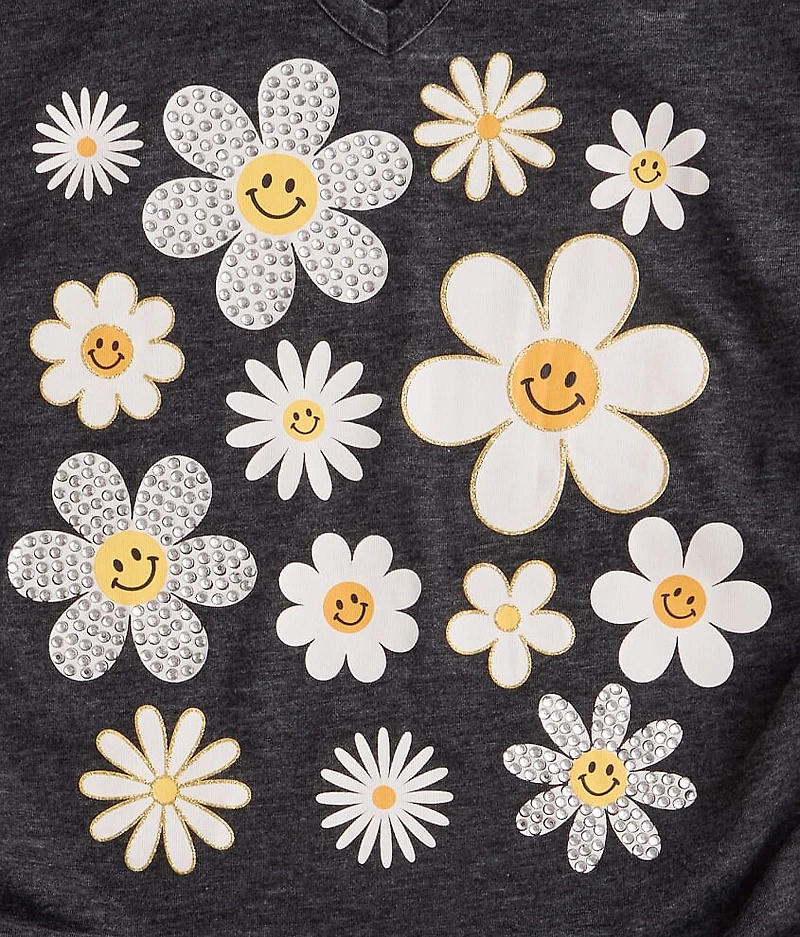 Girls - Smiley Flowers T-Shirt