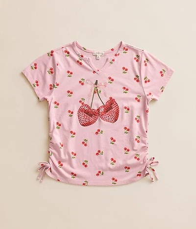 Girls - Rhinestone Cherry T-Shirt