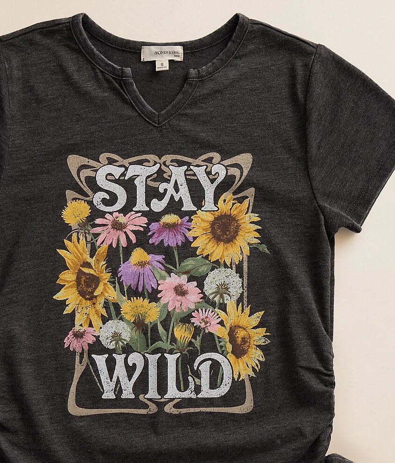 Girls - Stay Wild Sunflower T-Shirt