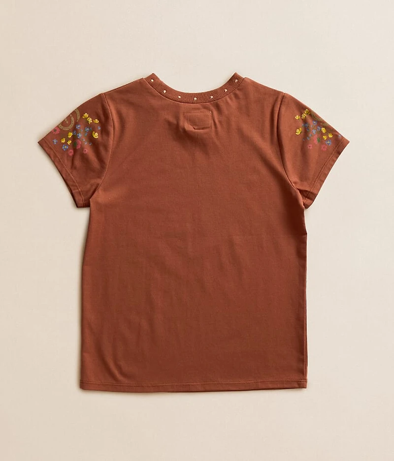 Girls - Floral Steer T-Shirt