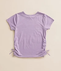 Girls - Rhinestone Checker Smiley T-Shirt