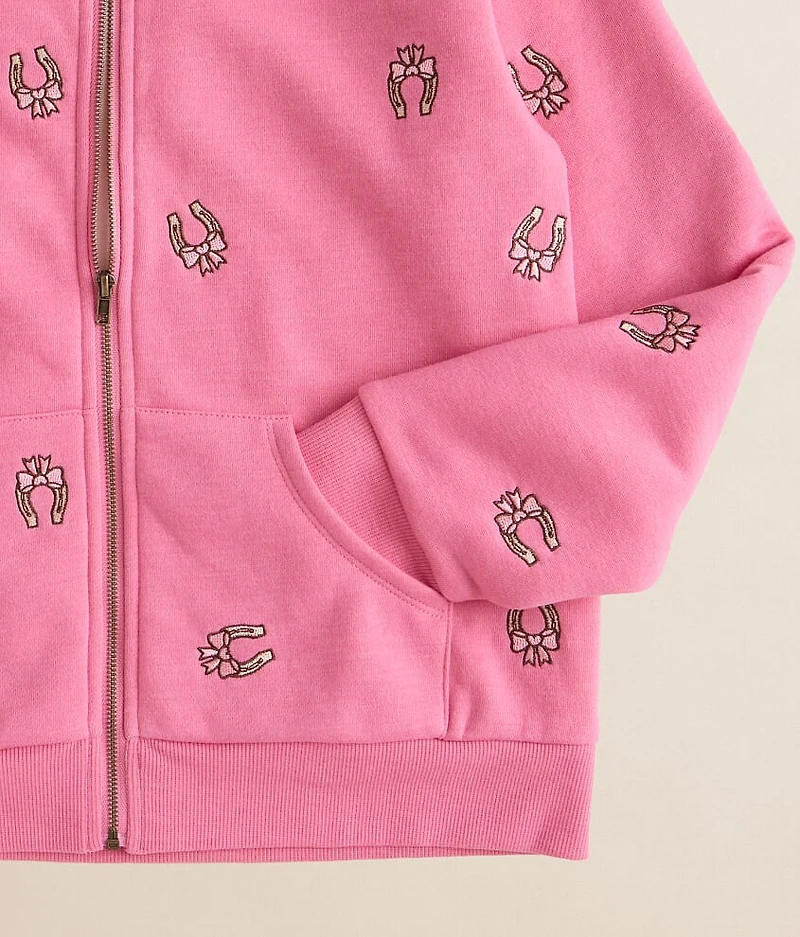 Girls - Horseshoe Embroidered Hoodie