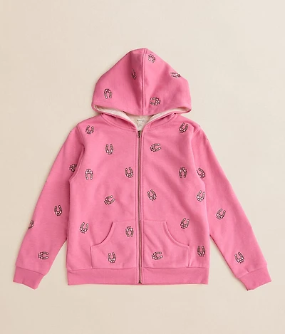 Girls - Horseshoe Embroidered Hoodie