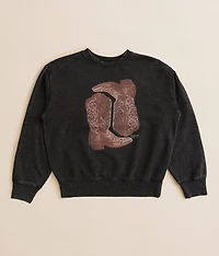 Girls - Western Boots Pullover