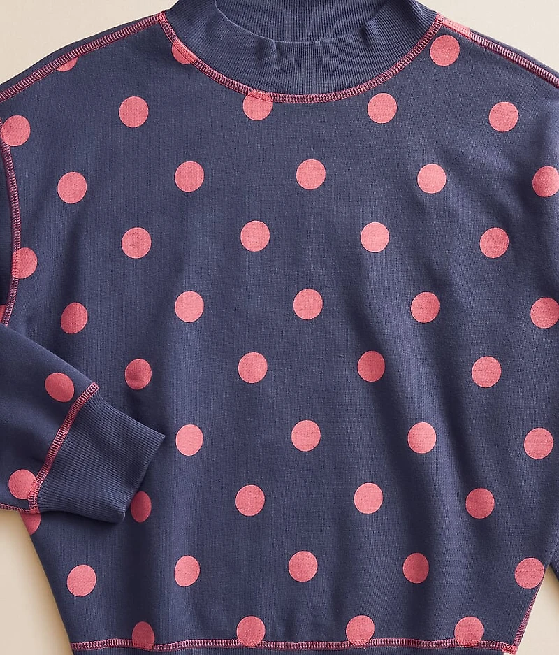 Girls - Polka Dot Reversible Pullover
