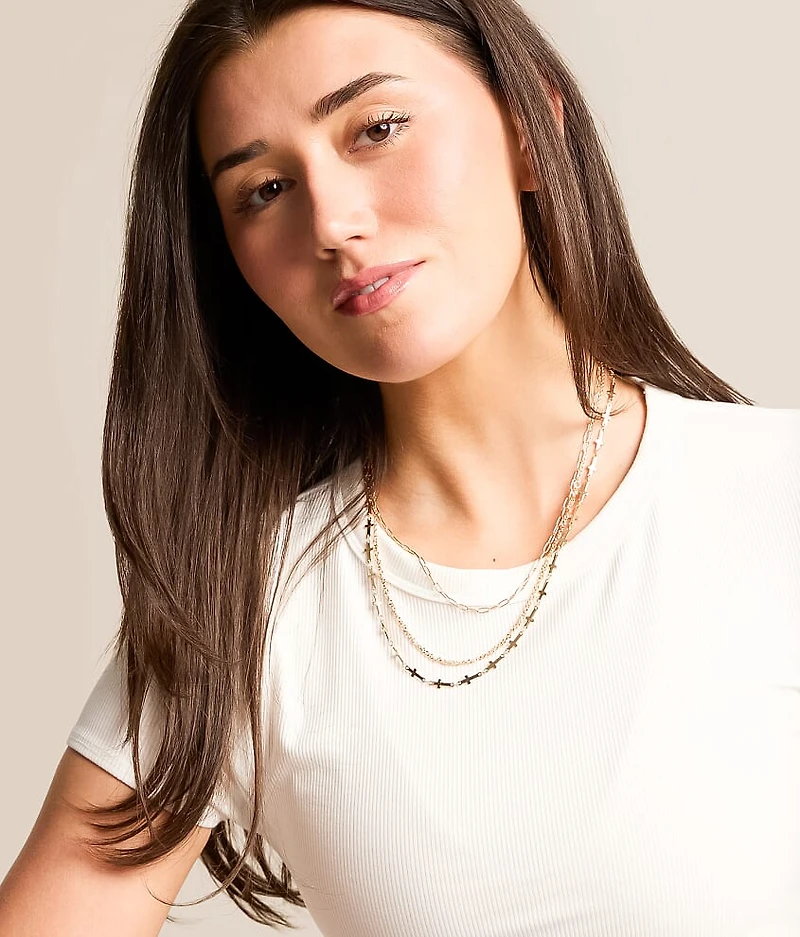 3 Pack Cross Necklace Set