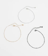3 Pack Dainty Ankle Bracelet Set