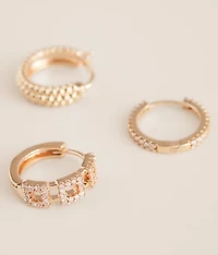 3 Pack Hoop Earring Set