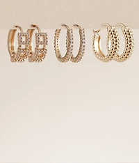 3 Pack Hoop Earring Set