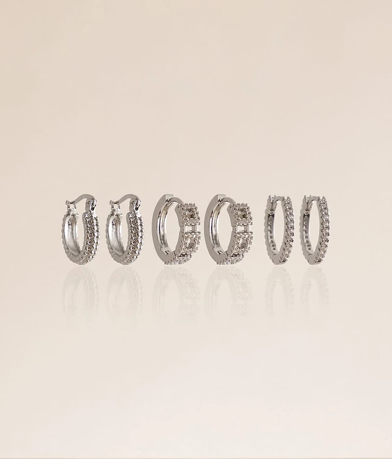 3 Pack Hoop Earring Set