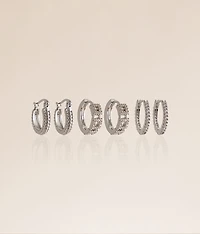 3 Pack Hoop Earring Set