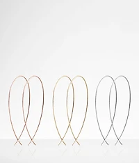 3 Pack Oblong Hoop Earring Set