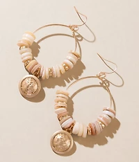 Beaded Hoop Drop Earring