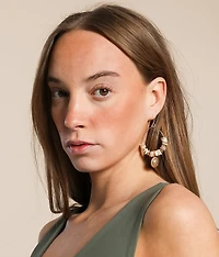 Beaded Hoop Drop Earring