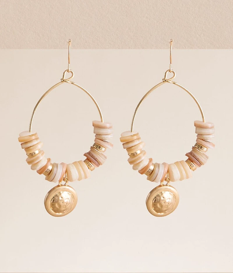 Beaded Hoop Drop Earring