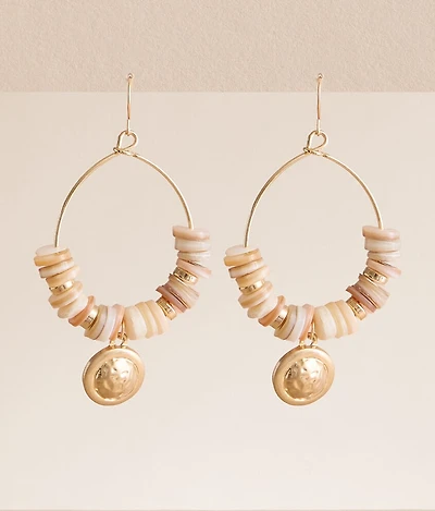 Beaded Hoop Drop Earring