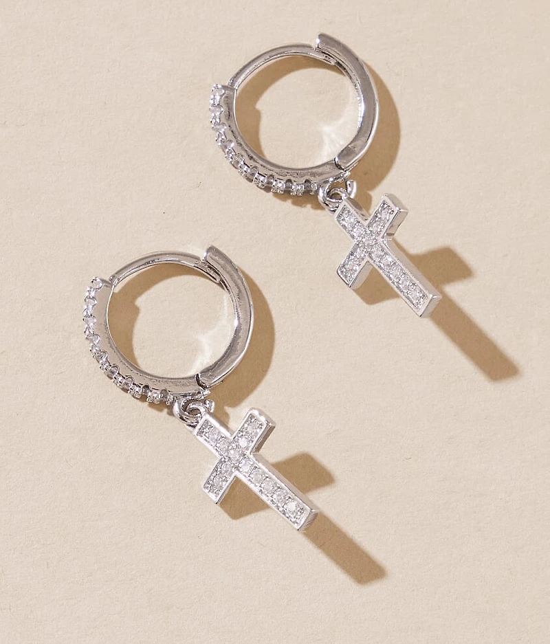 Cross Hoop Earring