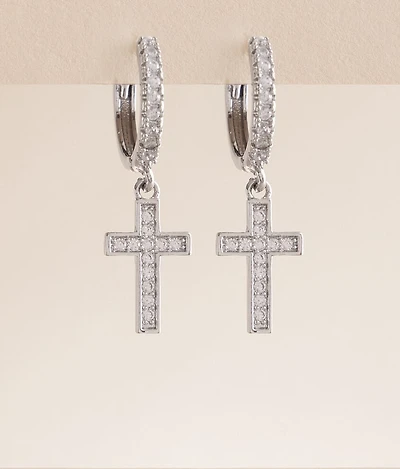 Cross Hoop Earring