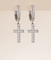 Cross Hoop Earring