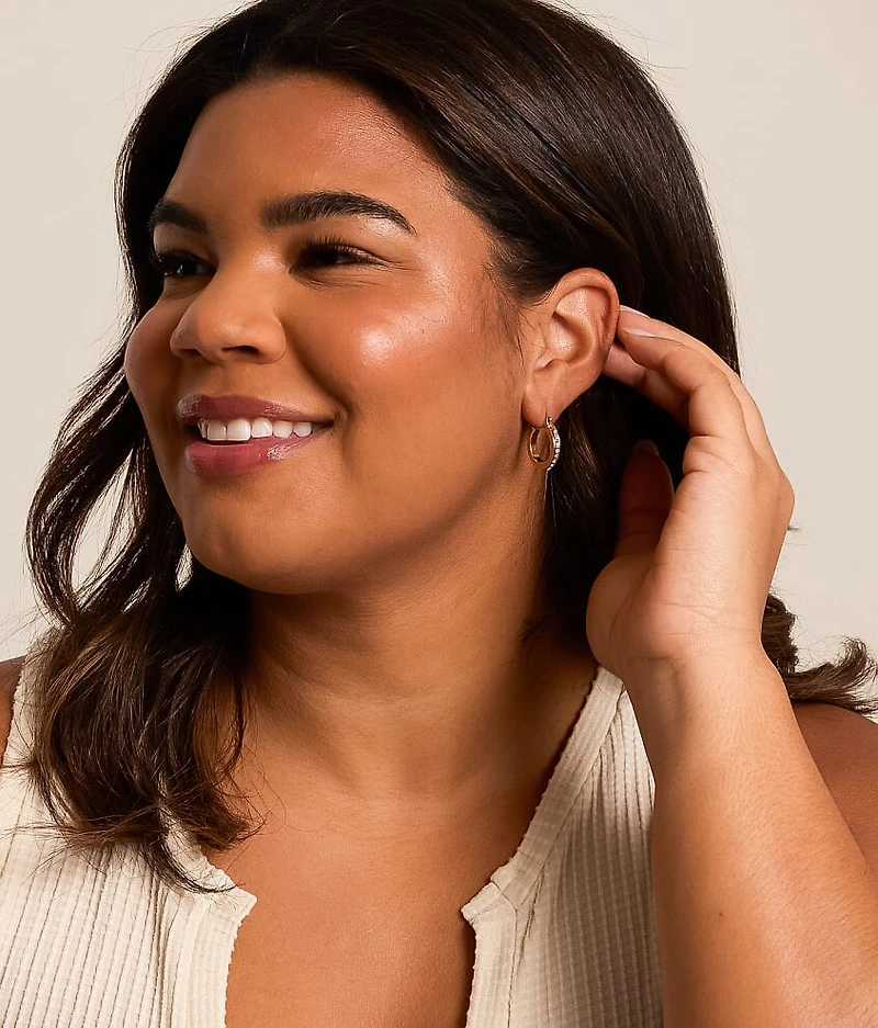 3 Pack Mixed Glitz Hoop Earring Set