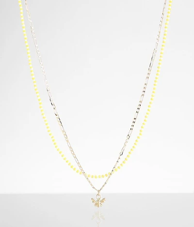 2 Pack Bee Necklace Set