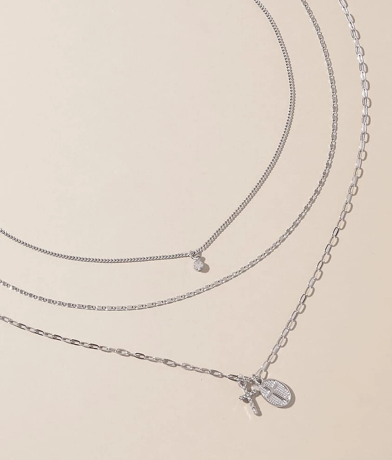3 Pack Cross Necklace Set