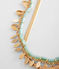Bead & Snake Chain Necklace