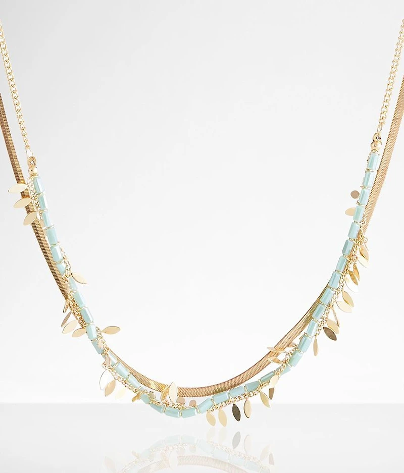Bead & Snake Chain Necklace