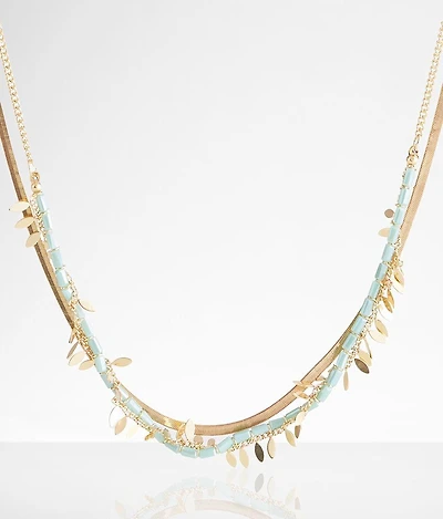Bead & Snake Chain Necklace