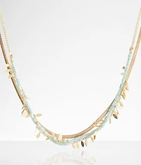 Bead & Snake Chain Necklace